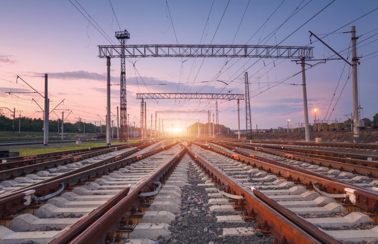 Industrial landscape with railroad junction